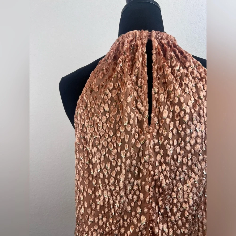 A.L.C. Kinsa Metallic Halter Animal Print Top size 4